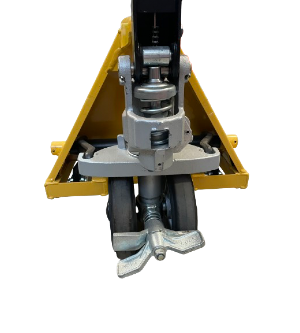 Transpallet Portata 2500 Kg giallo 4 rulli con freno stazionamento